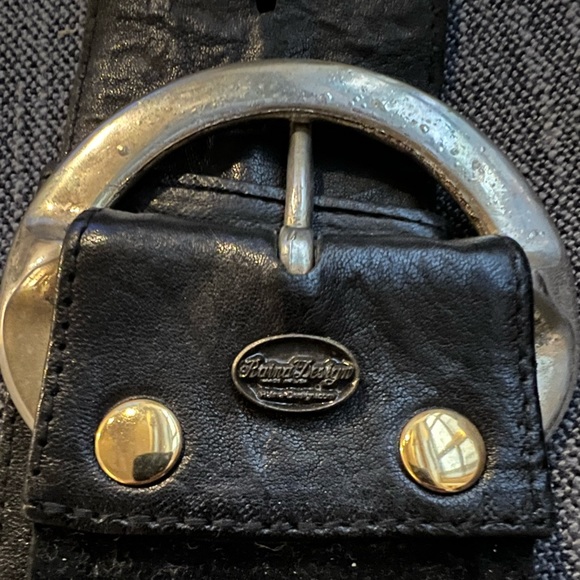 🪩🕺🏻Chic 100% leather round gold buckle belt 💃 - Picture 5 of 7